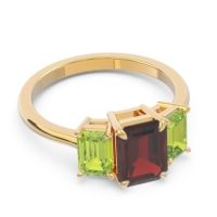 Three Stone Emerald Cut Lepakara Ring