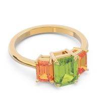 Three Stone Emerald Cut Lepakara Ring