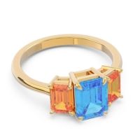 Three Stone Emerald Cut Lepakara Ring