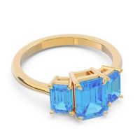 Three Stone Emerald Cut Lepakara Ring