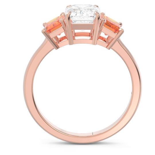Three Stone Emerald Cut Lepakara Ring