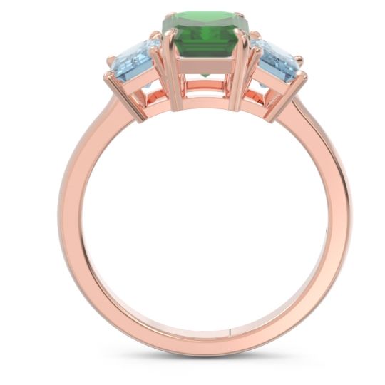 Three Stone Emerald Cut Lepakara Ring