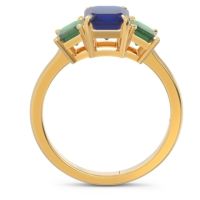 Three Stone Emerald Cut Lepakara Ring