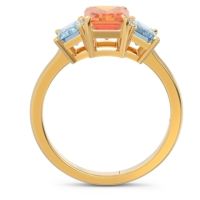 Three Stone Emerald Cut Lepakara Ring