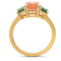 Three Stone Emerald Cut Lepakara Ring