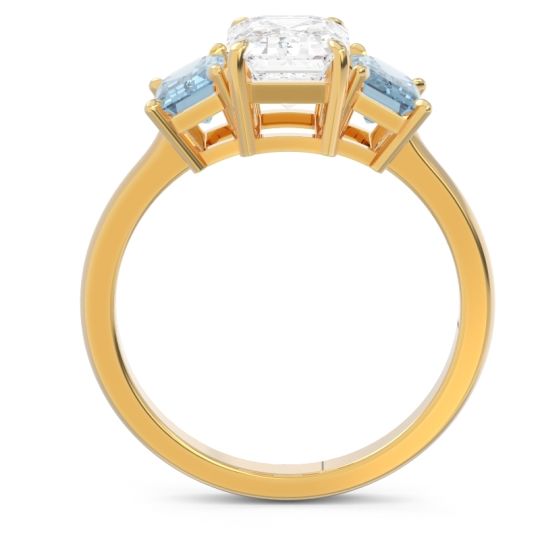 Three Stone Emerald Cut Lepakara Ring