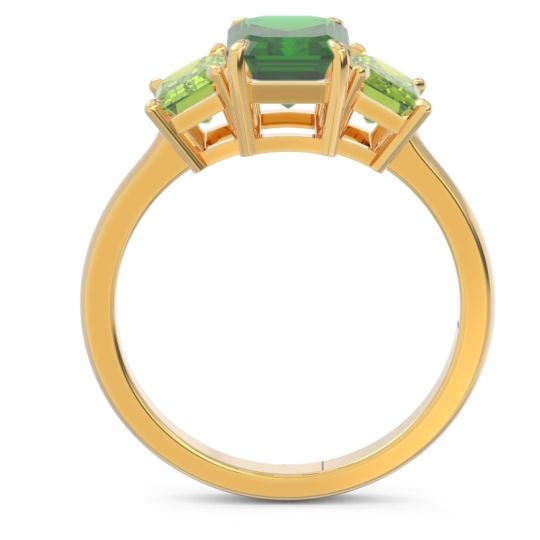 Three Stone Emerald Cut Lepakara Ring