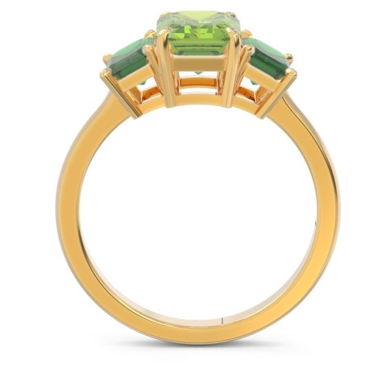 Three Stone Emerald Cut Lepakara Ring