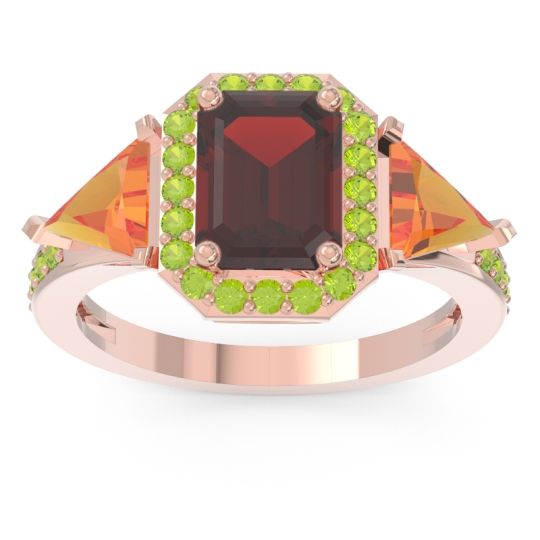 Art Deco Three Stone Halo Devi Ring