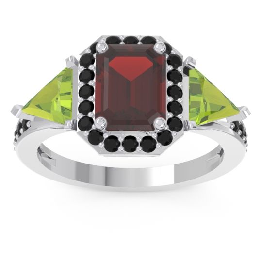 Art Deco Three Stone Halo Devi Ring