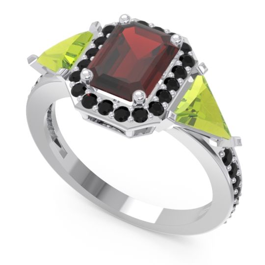 Art Deco Three Stone Halo Devi Ring