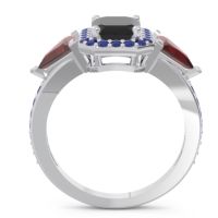 Art Deco Three Stone Halo Devi Ring