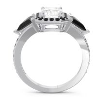 Art Deco Three Stone Halo Devi Ring