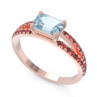 Cathedral Pave Emerald Cut Makara Ring