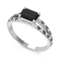 Cathedral Pave Emerald Cut Makara Ring