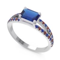 Cathedral Pave Emerald Cut Makara Ring