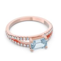 Cathedral Pave Emerald Cut Makara Ring