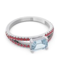 Cathedral Pave Emerald Cut Makara Ring