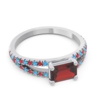 Cathedral Pave Emerald Cut Makara Ring