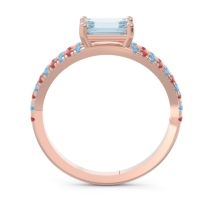 Cathedral Pave Emerald Cut Makara Ring
