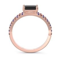 Cathedral Pave Emerald Cut Makara Ring