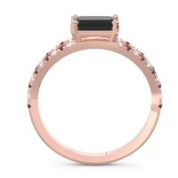 Cathedral Pave Emerald Cut Makara Ring