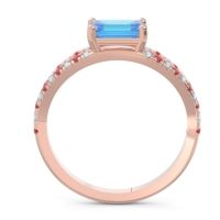 Cathedral Pave Emerald Cut Makara Ring