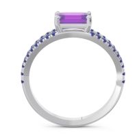 Cathedral Pave Emerald Cut Makara Ring