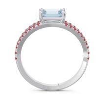 Cathedral Pave Emerald Cut Makara Ring