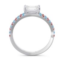 Cathedral Pave Emerald Cut Makara Ring