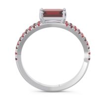 Cathedral Pave Emerald Cut Makara Ring