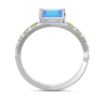 Cathedral Pave Emerald Cut Makara Ring