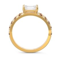 Cathedral Pave Emerald Cut Makara Ring