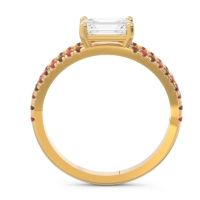 Cathedral Pave Emerald Cut Makara Ring