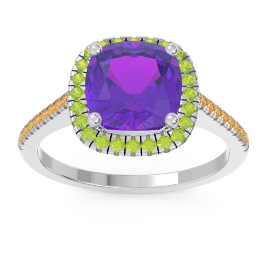 Halo Pave Cushion Guruta Ring