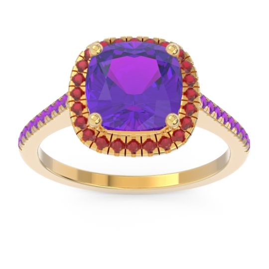 Halo Pave Cushion Guruta Ring