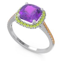 Halo Pave Cushion Guruta Ring