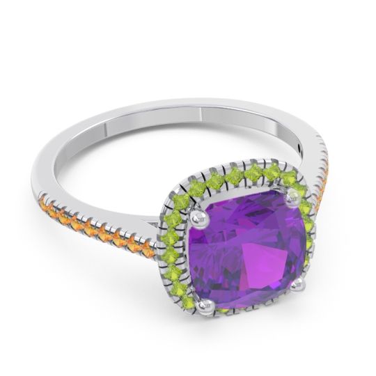 Halo Pave Cushion Guruta Ring