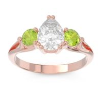 Three Stone Pear Shape Baspa Ring