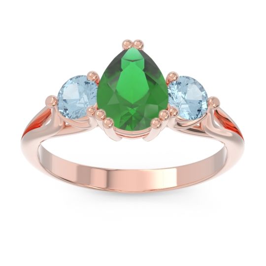 Three Stone Pear Shape Baspa Ring