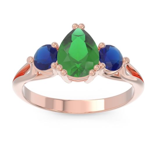 Three Stone Pear Shape Baspa Ring