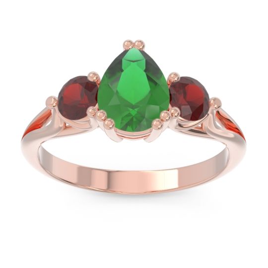 Three Stone Pear Shape Baspa Ring