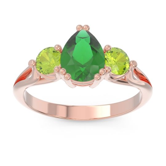 Three Stone Pear Shape Baspa Ring