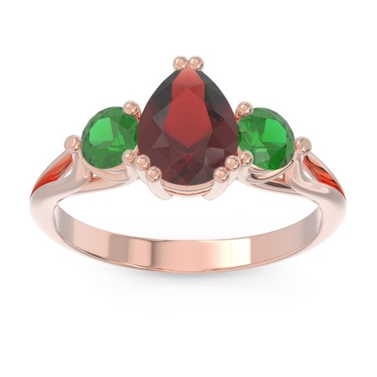 Three Stone Pear Shape Baspa Ring