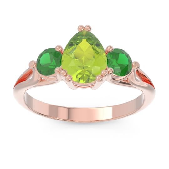 Three Stone Pear Shape Baspa Ring
