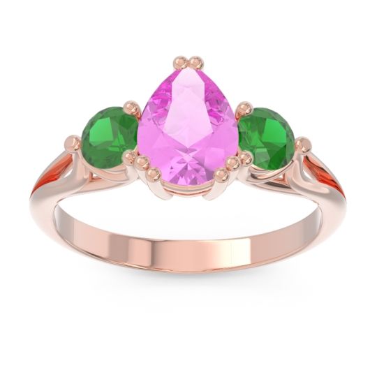 Three Stone Pear Shape Baspa Ring