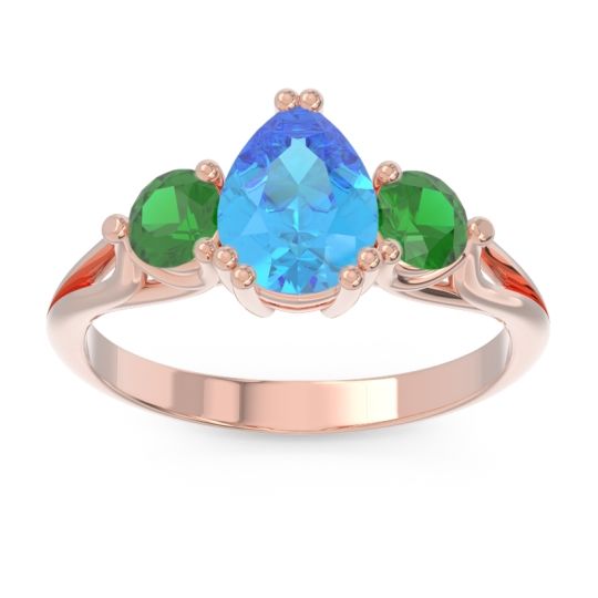 Three Stone Pear Shape Baspa Ring