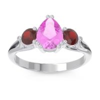 Three Stone Pear Shape Baspa Ring