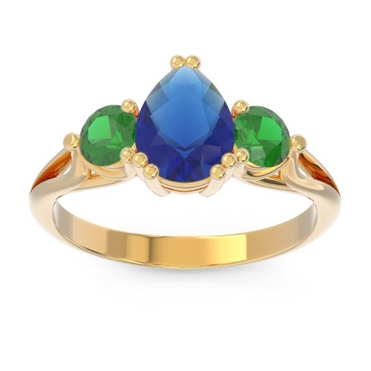 Three Stone Pear Shape Baspa Ring