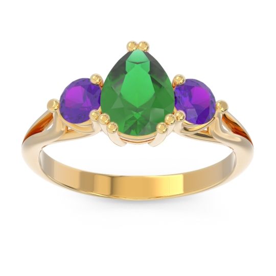 Three Stone Pear Shape Baspa Ring